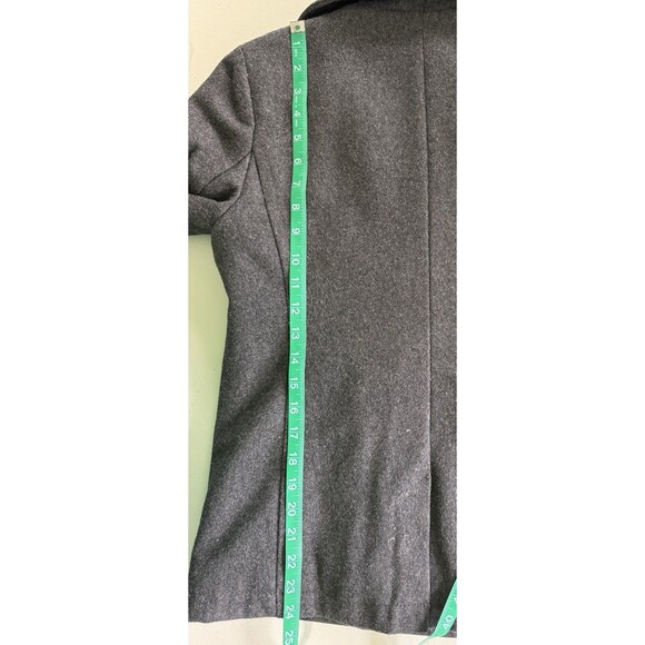 American Eagle Women’s Gray Wool Blend Pea Coat Jacket Minimalist Quiet Luxury S - Picture 10 of 10